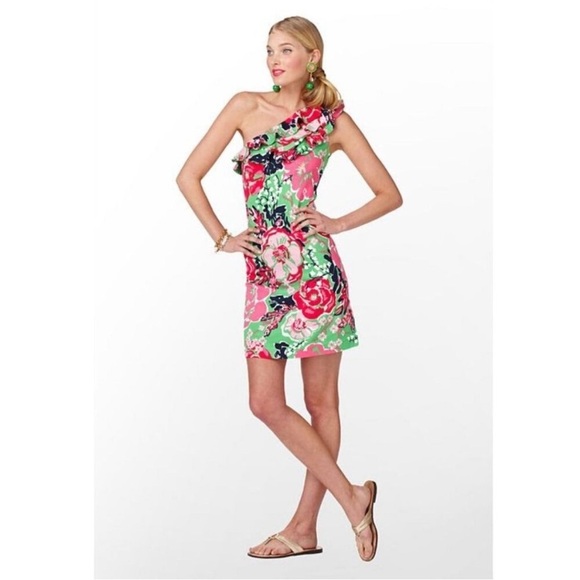 LILLY PULITZER Whinnie Dress Emerald Green a Thing Called Love Sz XS NEW - Picture 12 of 13